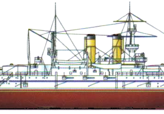 Корабль Россия - Sissoi Veliky [Battleship] (1901) - чертежи, габариты, рисунки